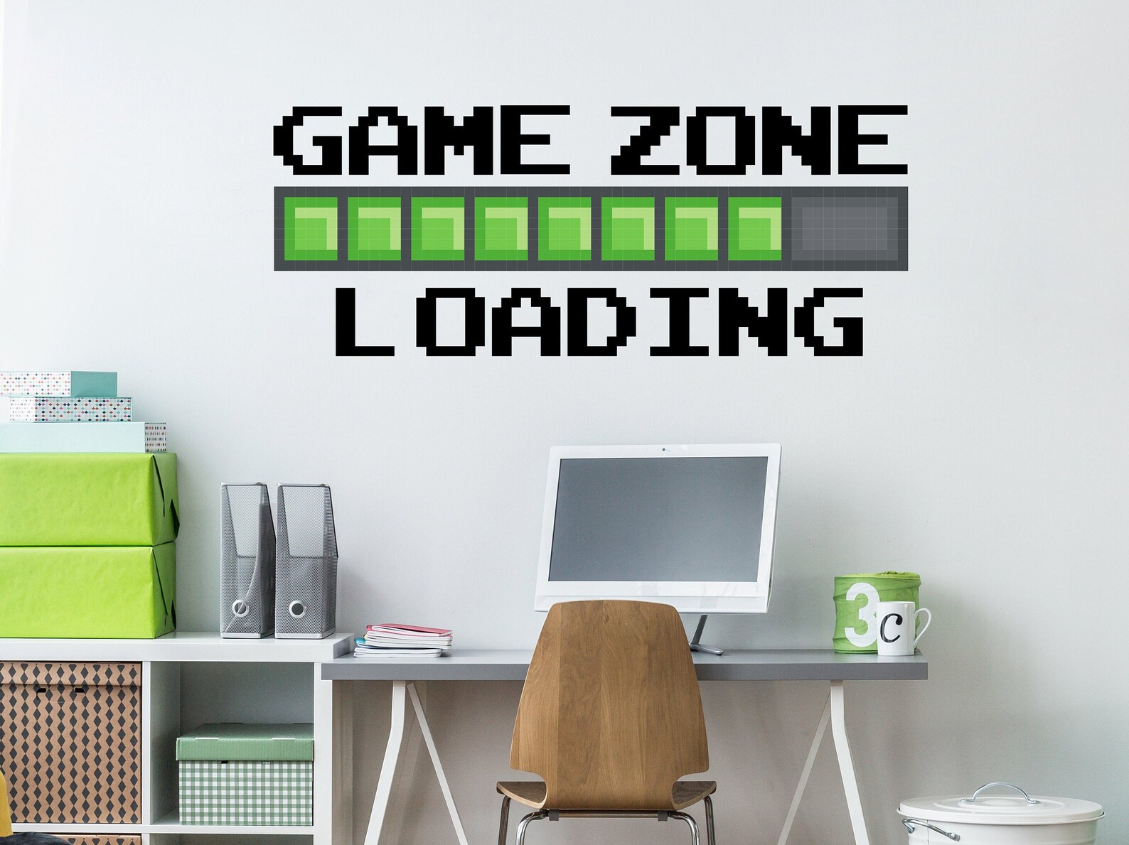Game Zone Loading Wall Decal. Video Game Wall Decal. Playroom Etsy