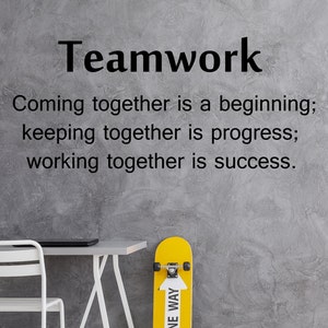 Teamwork Wall Decal. Motivation Quote Henry Ford Wall Decal. Teamwork Office Wall Decor. Motivation Quote Stickers. R196
