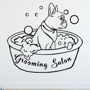 English Bulldog Wall Decal, Dog Animal Wall Decal PVC Free for Grooming Salon Decor, Wall Decor Dog Painting for Decor Cafe with Pets