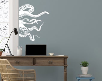 Octopus Tentacles Wall Decal / Kraken Octopus Decal / Bathroom Decal / Nautical Bathroom Decor / Animal Sticker / Sea Decal / Ocean Wall R76