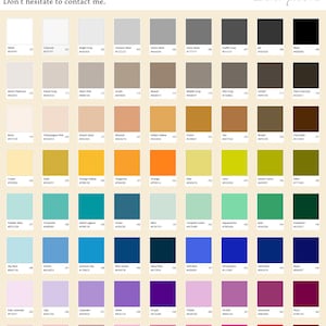 a color chart of different shades of paint