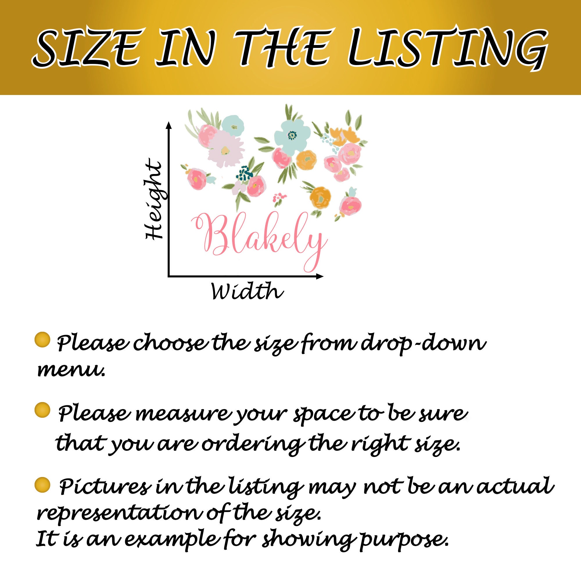 Watercolor Flowers Wall Decal - Custom Girl Name Decal - Baby Nursery ...
