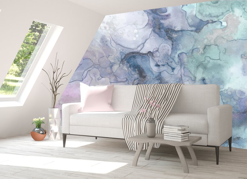 Watercolor Wall Abstract Wallpaper. Background Watercolor Etsy