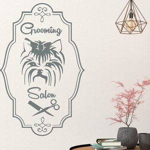 Wall Decals Grooming Salon. Dog Decal. Grooming Salon Decor. Grooming Salon Logo. Dog Grooming Wall Decal. Pet Shop Decals ME29