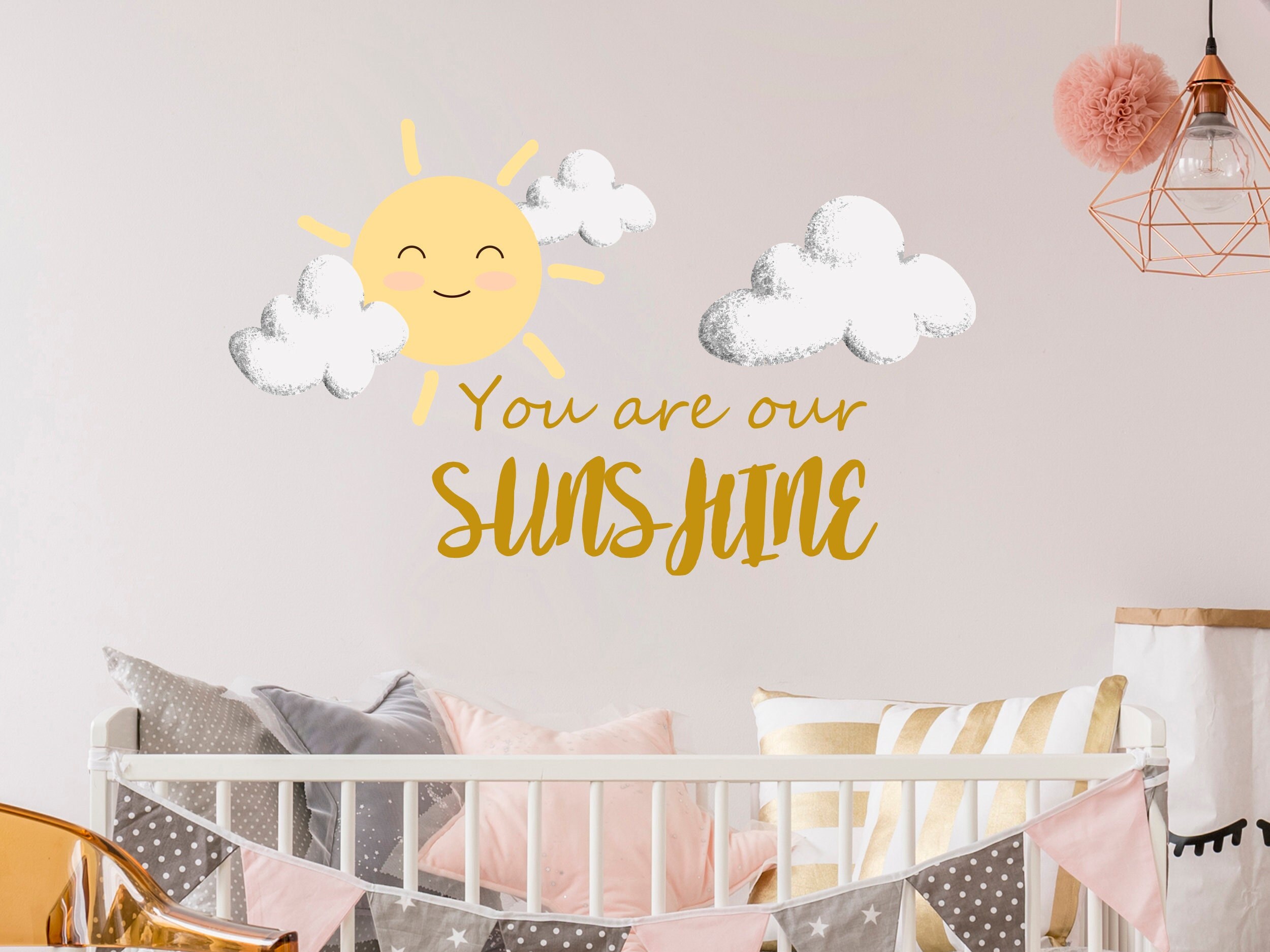 You Are My Sunshine Decal - Quote for Kids Room Wall Art - Sun Crib ...