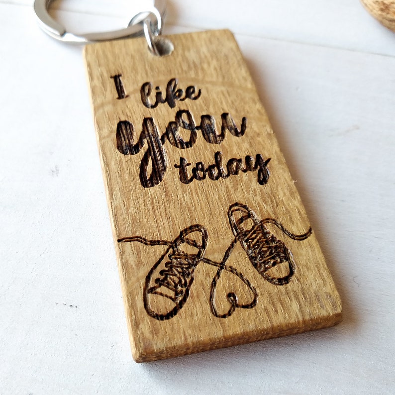 Love Keychain Gift for Boyfriend Custom Wood Keychain 5th Etsy