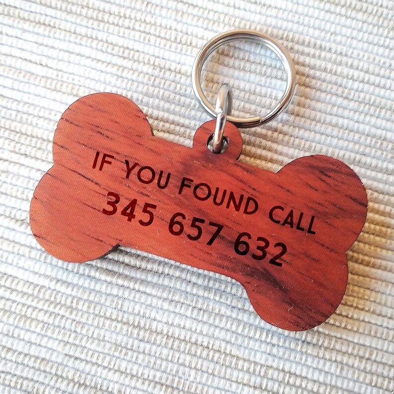 Wooden Tag Dog Cat collar tag Adventure Mountain Forest wooden dog cat Id tag Wood Pet Id tag
