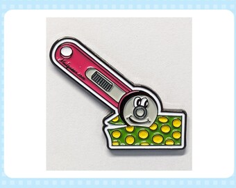 Enamel Pin - Keep Rolling On Rotary Cutter pin designed by Heidi Pridemore 1" x 2"