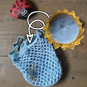Crochet Pattern for Foldable Flower Market Bag - US terms
