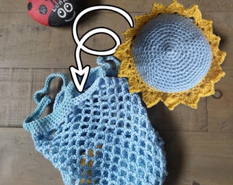 Crochet Pattern for Foldable Flower Market Bag - US terms