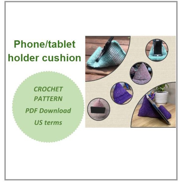 Crochet pattern for a phone/tablet holder cushion