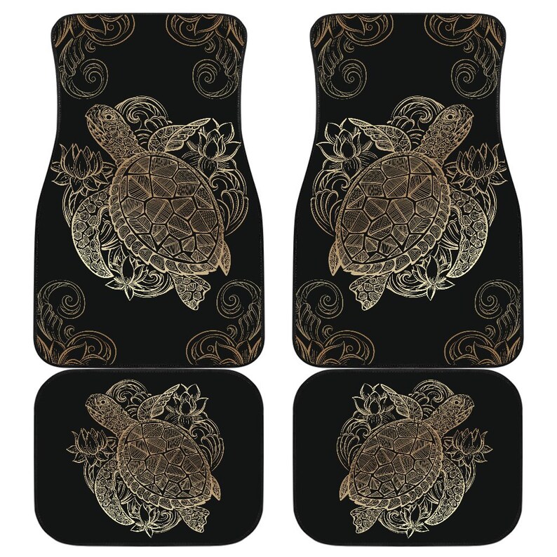 Sea Turtles Front and Back Car Mats, Turtle Car Floor Mats Set, Turtle