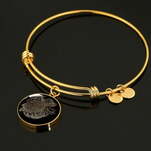 Personalized Sea Turtle Circle Bangle,  Luxury Customized Turtle Bracelet, Engraved Sea Turtle Gifts, Custom Name Turtle Present Gift