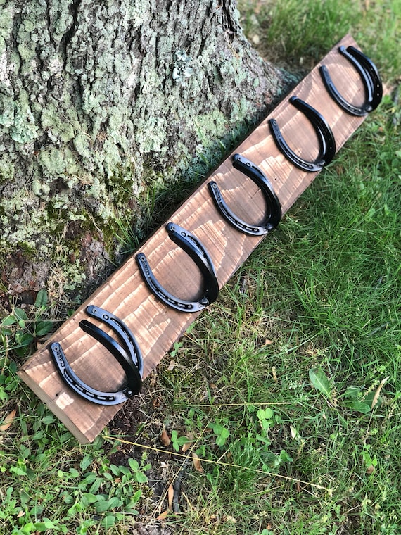 Rustic Horseshoe Coat and Hat Rack Hand Crafted Hand Painted Lone Ridge Trading Etsy
