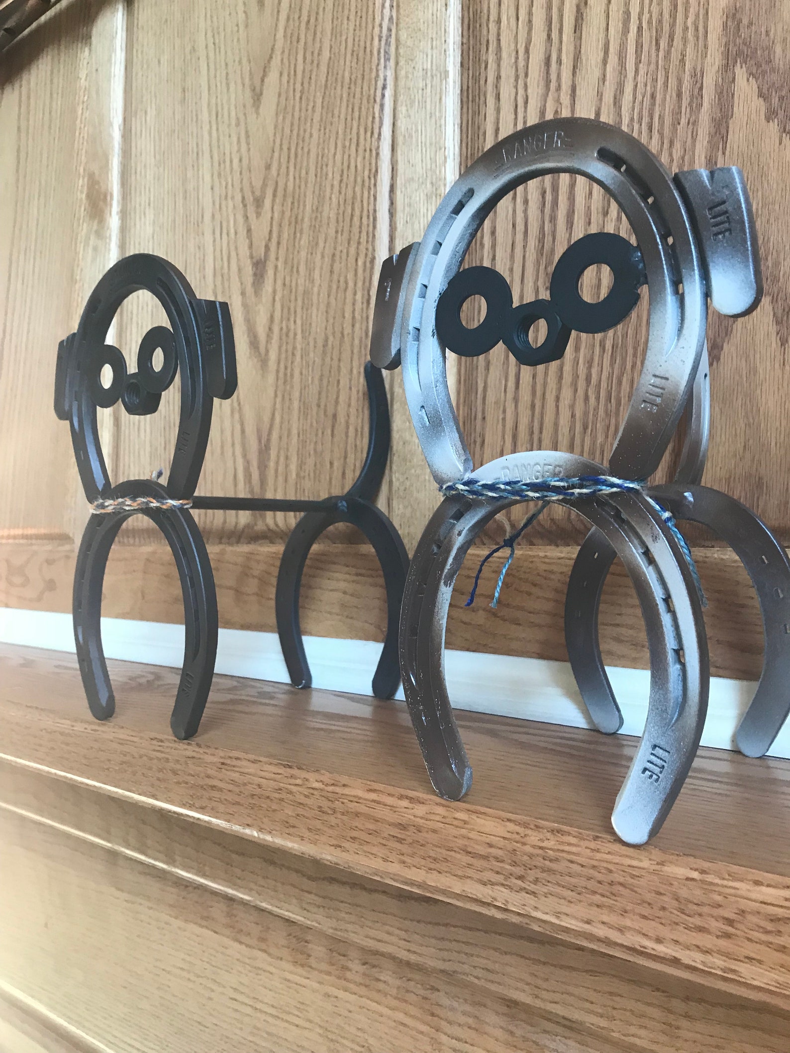 Rustic Dog Horseshoe Metal Art Hand Crafted Hand Painted Etsy