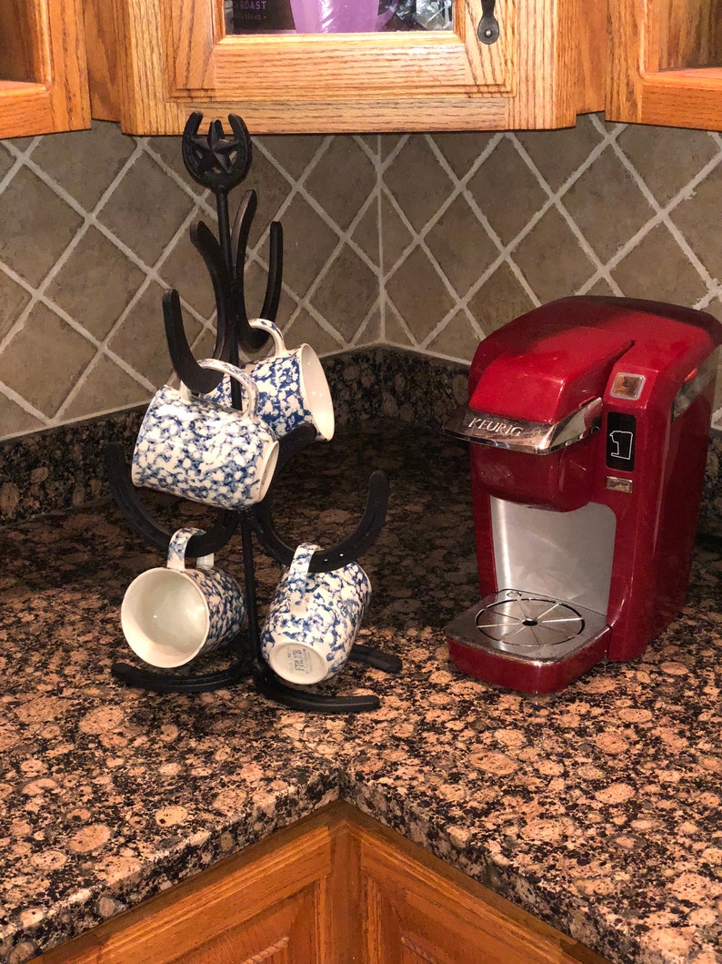 Rustic Horseshoe Coffee Mug & Jewelry Holder Hand Crafted Hand Painted