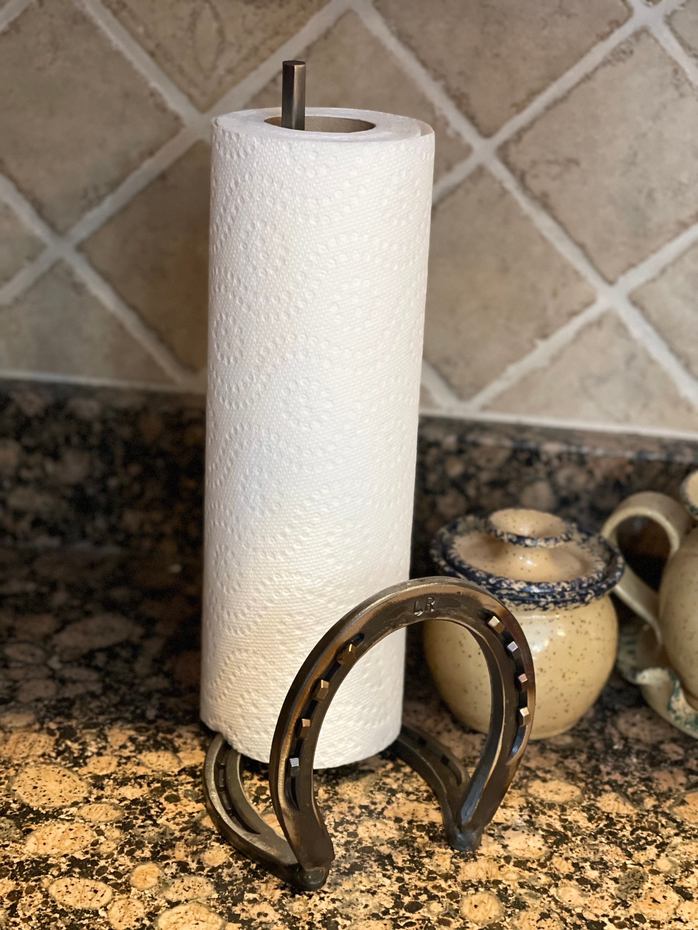 Rustic Galvanized Metal Paper Towel Holder