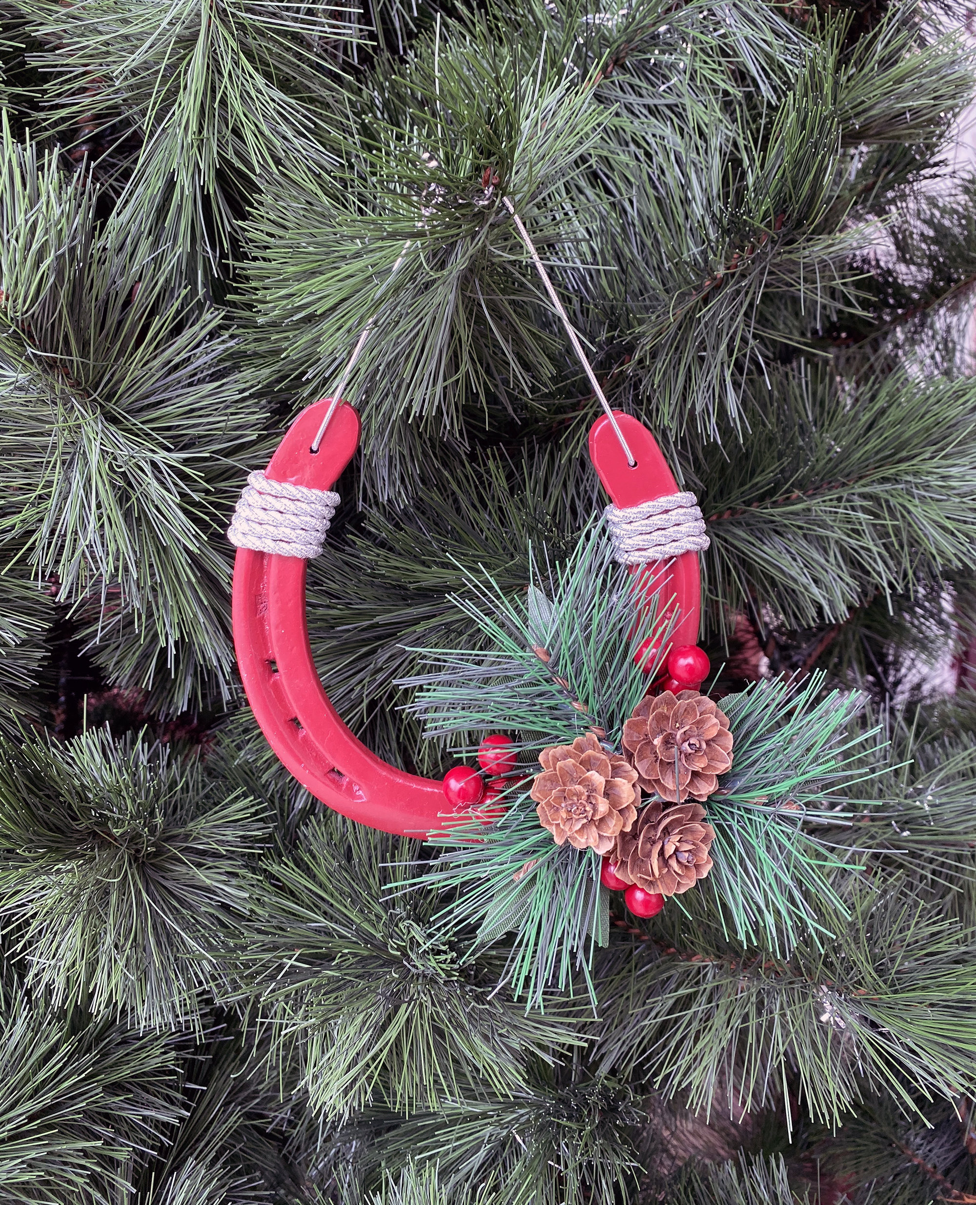 Horseshoe Ornament Rustic Christmas Decor Holiday Tree Etsy