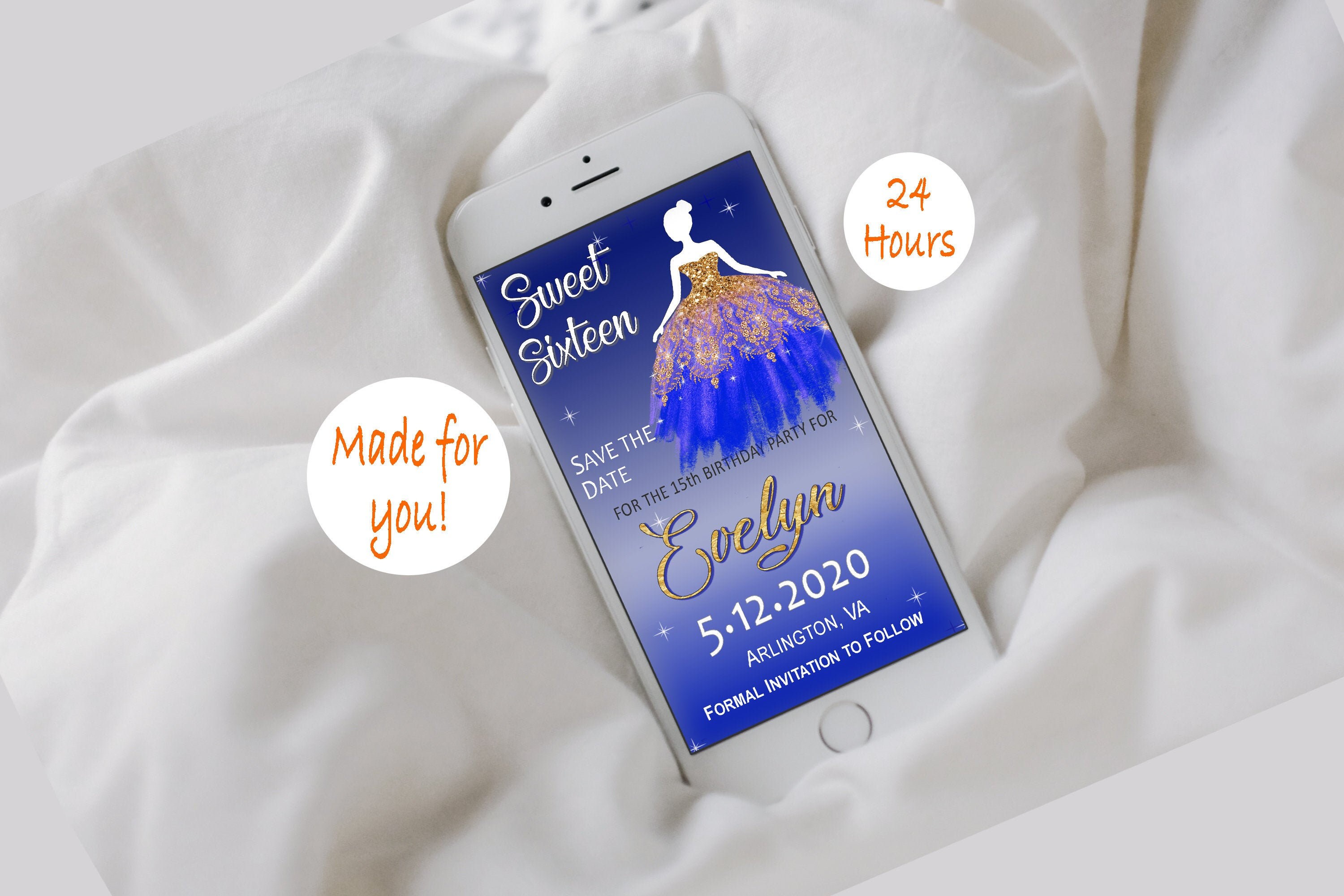 Sweet Sixteen Save Date Birthday Invitation Sweet 16 Text Etsy