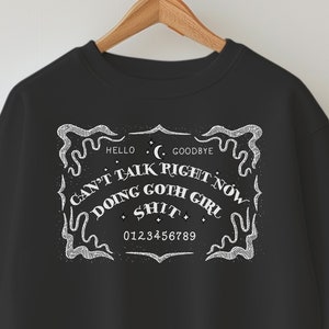 Hexen Ouija Goth Sweatshirt, Dunkle Academia Rundhalsausschnitt, Gruselige Kleidung