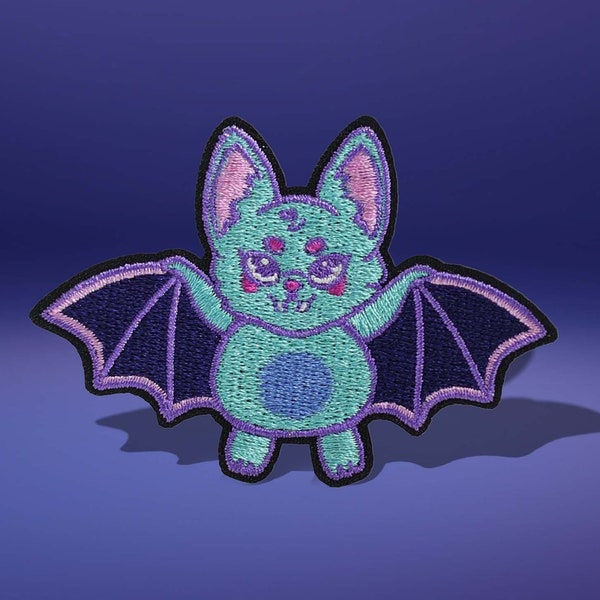 Vampire Bat Iron on Patch, Pastel Goth Creepy Cute Bat Patch, Kawaii Patch