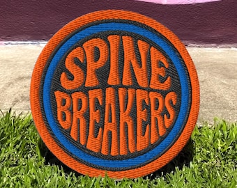 Spine Breakers Bookworm Literary Embroidered Patch - 70s Retro Book Lover Iron On Patch