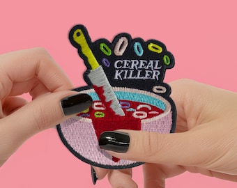 Iron-On Patch: Cereal Killer Design - True Crime Punk Style