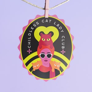 Childless Cat Lady Sticker for Feminist Cat Lover Gifts for Progressive Political Sticker for Cat Mom Gift for Women&#39;s Rights