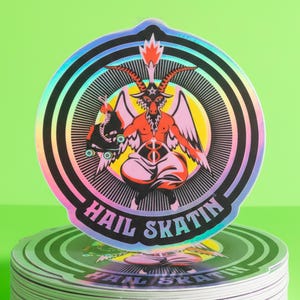 Hail Skatin' Vinyl Sticker für Roller Derby Goth: Witches on Wheels Creepy Süsses Skate Accessoire