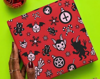 Krampus Gothic Geschenkpapierrolle - Dark Academia Folklore Geschenkpapierrolle