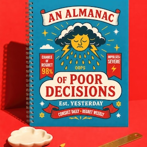 Funny Undated Planner, ADHD Friendly Weekly Agenda, Sarcastic Desk Calendar, Humorous Hardcover Organizer Book, Quirky Adulting Gift
