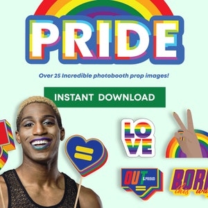Printable Gay, LGBT Pride Photo Booth Prop Set, Digital Download