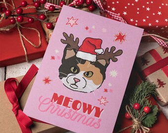 Cat Christmas Cards: Handdrawn Kitten Holiday Greeting Cards