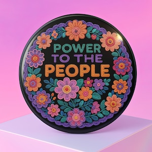 Spilla di protesta politica, spilla "Potere al popolo", distintivo di resistenza, spilla per l'uguaglianza, accessori per attivisti, spilla per i diritti umani, spilla per l'attivismo