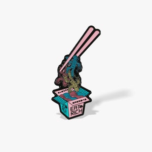 Eat the Rich Enamel Pin - Ramen Noodle Pin - Political Pins - Anti-Capitalist Pin - Japanese Art - Political Gifts - Pro-Socialist