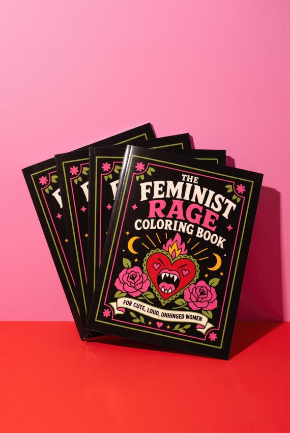 Feminist Rage Adult Coloring Book, Edgy Witchy Goth Girl Gift (26 Pages)