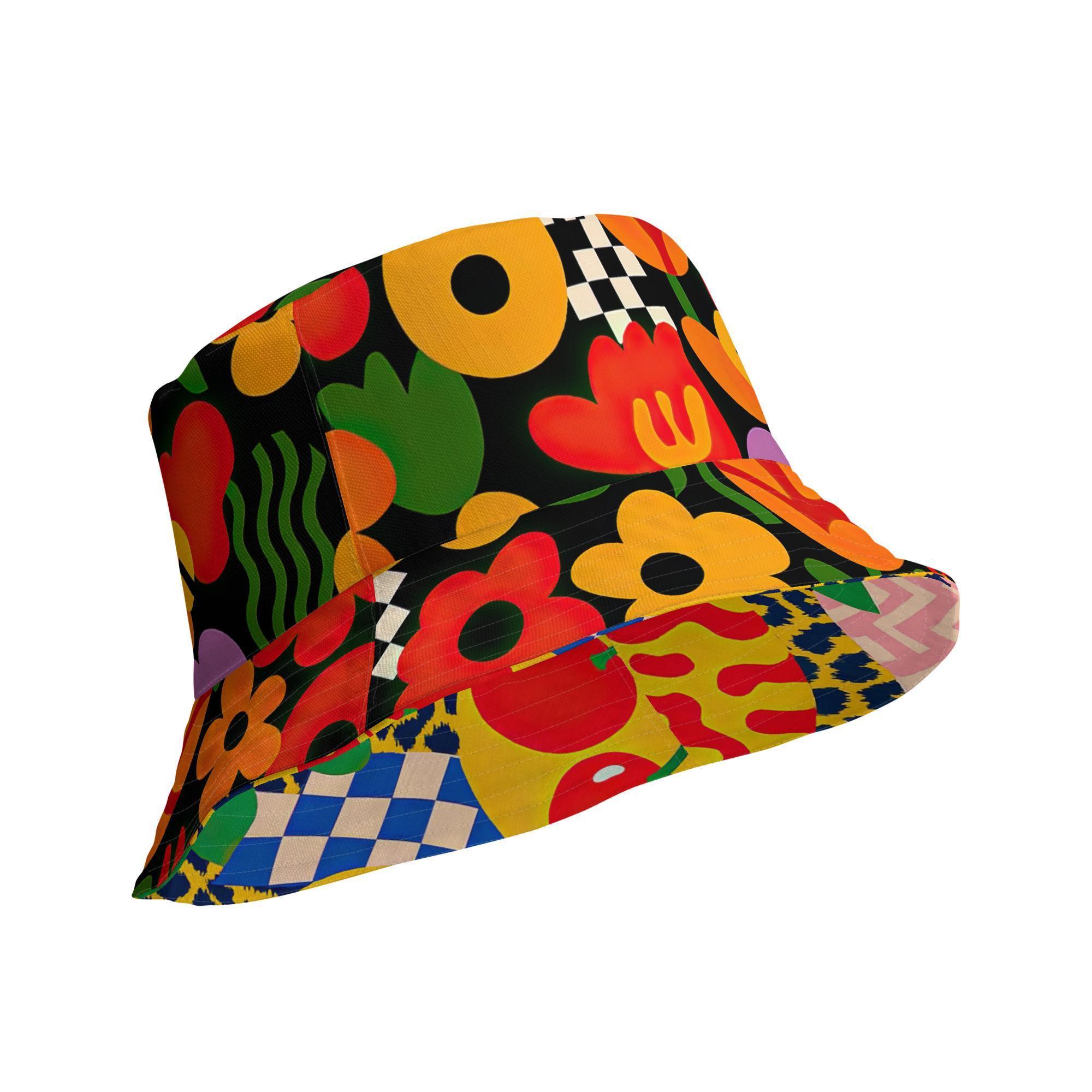 Reversible Bucket Hat: 70s Floral & Y2K Cherry Print - Etsy