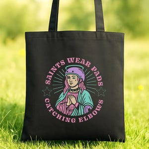Roller Skate Tote Bag: Pastel Goth Canvas Bag for Skater Girls