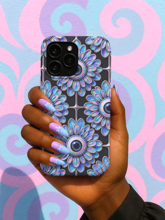 Gothic Floral Eyeball Phone Case - Weirdcore Iridescent iPhone and Samsung Galaxy Protective Cover Gothic Floral Eyeball Phone Case - Weirdcore Iridescent iPhone and Samsung Galaxy Protective Cover
