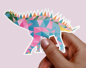 Stegosaurus Vinyl Sticker: Jumbo Polygonal Dinosaur Decal