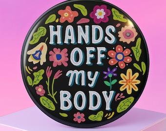 Pin de protesta floral feminista: Insignia de activista por los derechos reproductivos