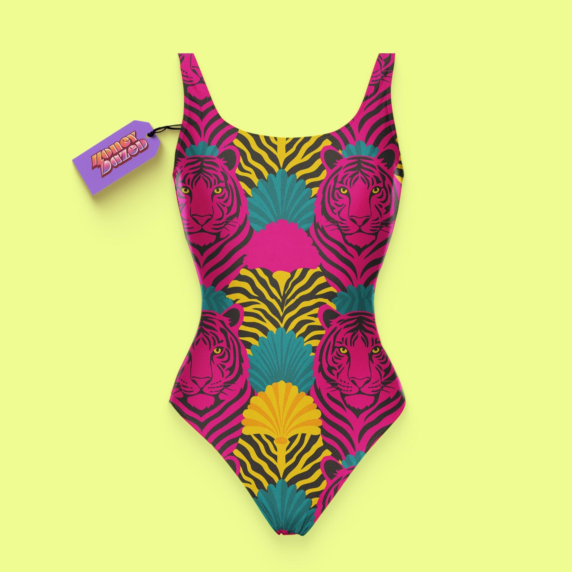 Maillot De Bain Une Pièce Floral Jungle Cacelin - Taille L - Bretelles Ajustables - Neuf