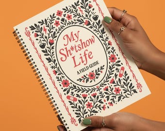 Retro Floral Snarky Sh*tShow Life Hardcover Planner - Weekly Organizer for ADHD & Mental Health - 8.5 x 11 Journal with Notes