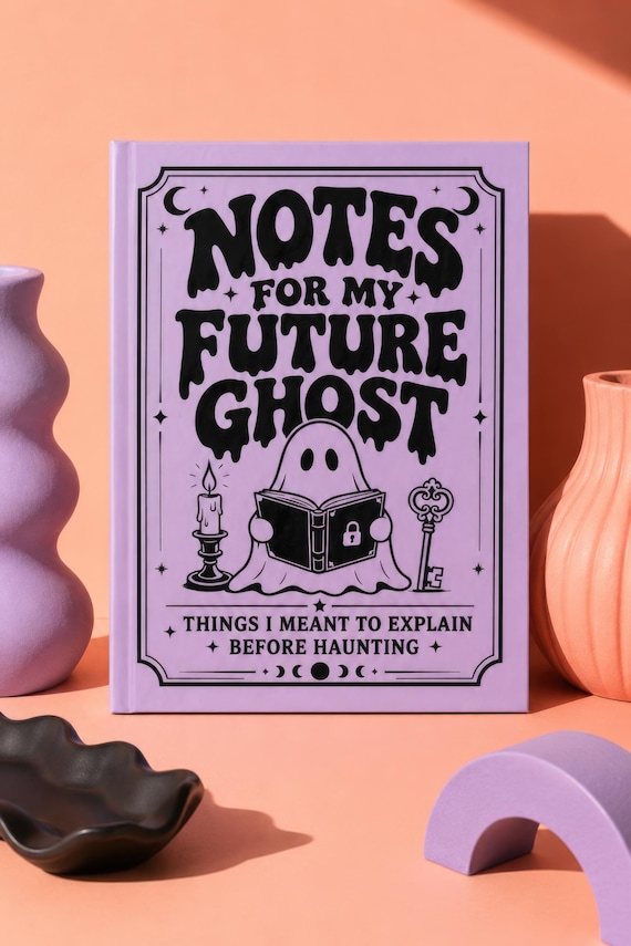 Pastel Goth Ghost Journal, Whimsigoth Spooky Stationery, Blank Hardcover Notebook, Cute Creepy Writing Diary, Lavender Alt Aesthetic Book