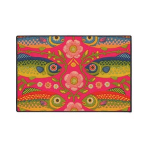 Sardine Doormat Outdoor, Pink Fish Maximalist Rug, Maximalist Fun Kitchen Mat for Dopamine Home image 6