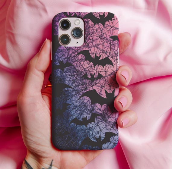 Pastel Goth Bat Phone Case: Spooky Twilight Design