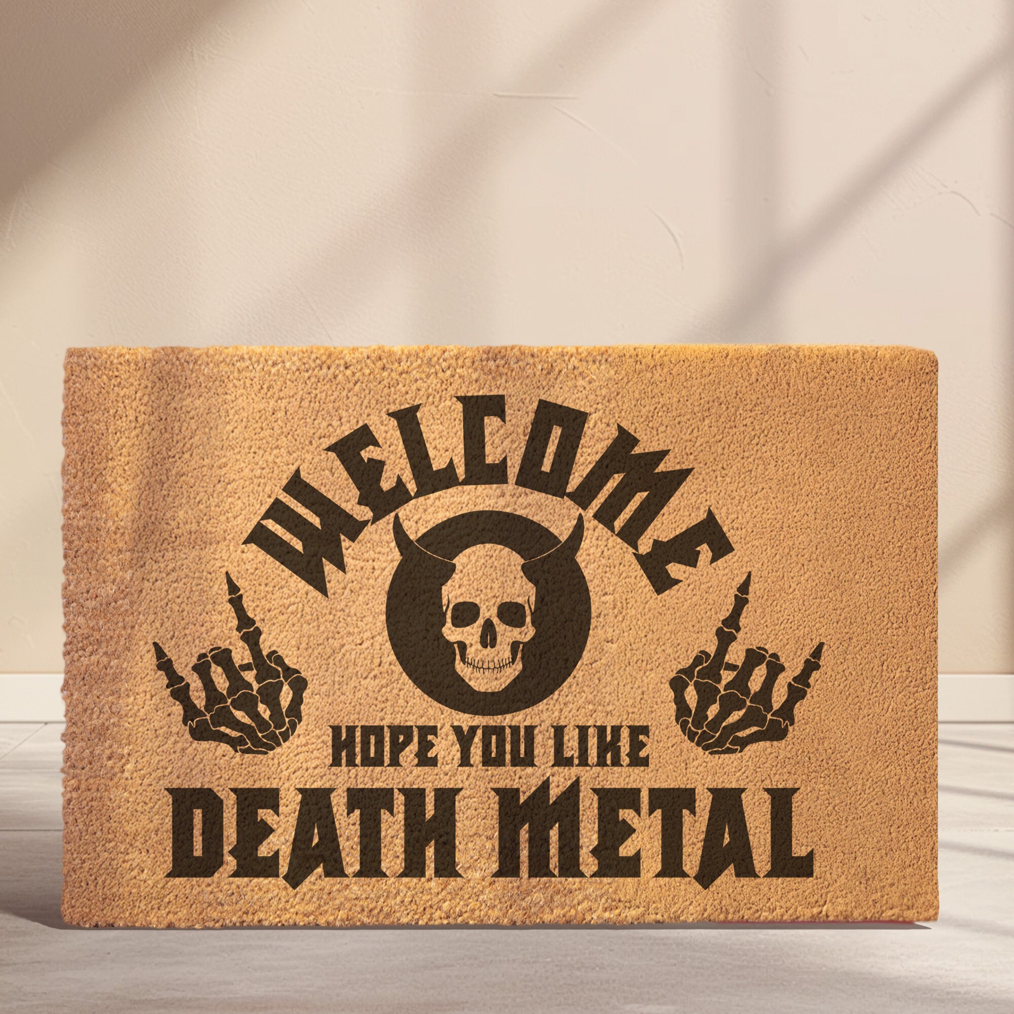 Death Metal Doormat, Heavy Metal Welcome Mat, Metalcore Gifts for