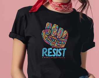 Widerstands T-Shirt: Rainbow Fist Aktivist Tee