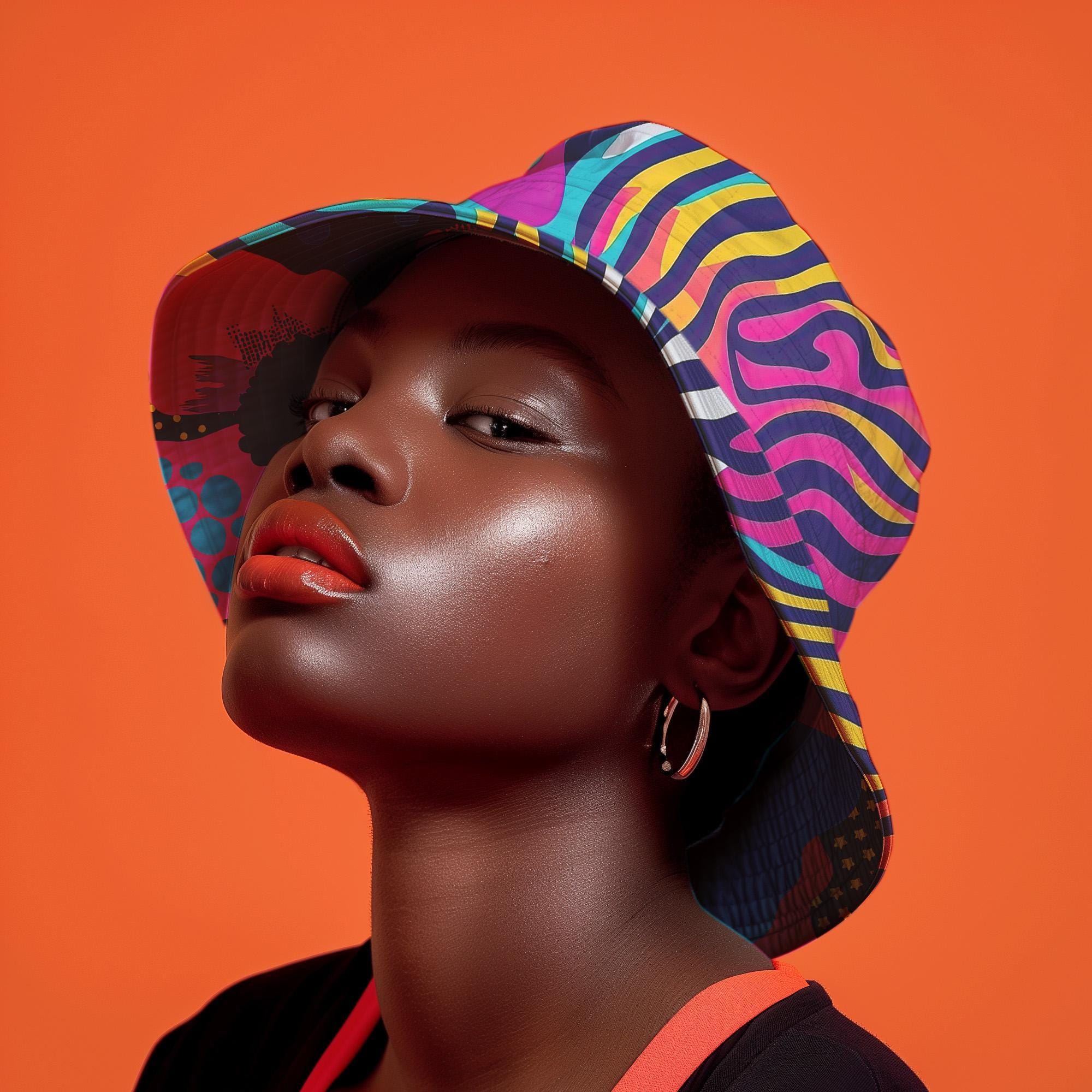 Reversible Bucket Hat: Psychedelic Rave Wear - Abstract Zebra