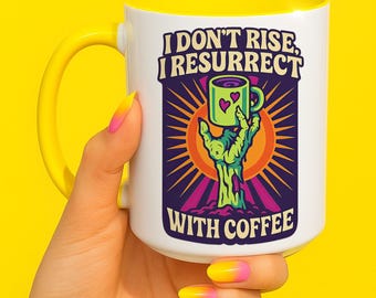 Horrorcore-kaffemugg, keramisk kopp med zombiehand, rolig Halloween-present till kaffemissbrukare, present till goth-pojkvän
